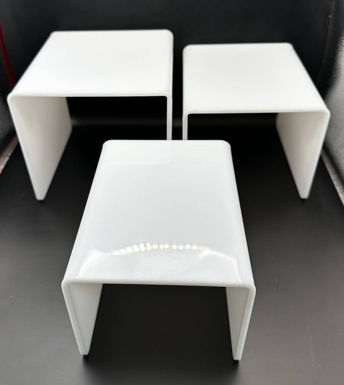 White Acrylic Risers - 3 Pack - Fantastic for Weddings - Figurines - Arts & Crafts - Dessert Tables - Buffets - Party Decorations