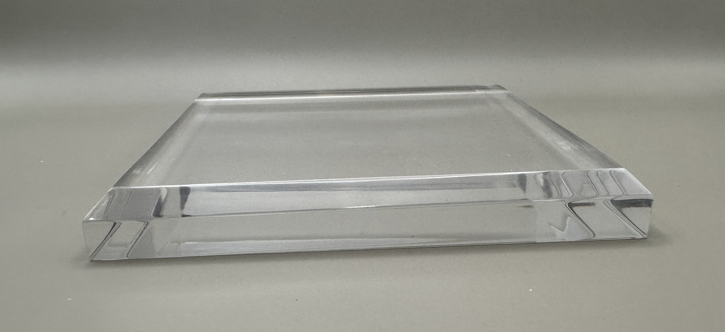 3" Square Clear Acrylic Display Base - side