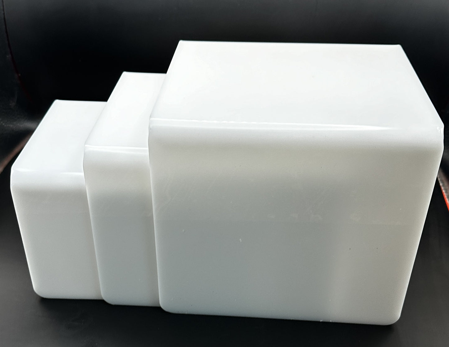 White Acrylic Risers - 3 Pack -  Fantastic for Weddings - Figurines - Arts & Crafts - Dessert Tables -  Buffets - Party Decorations