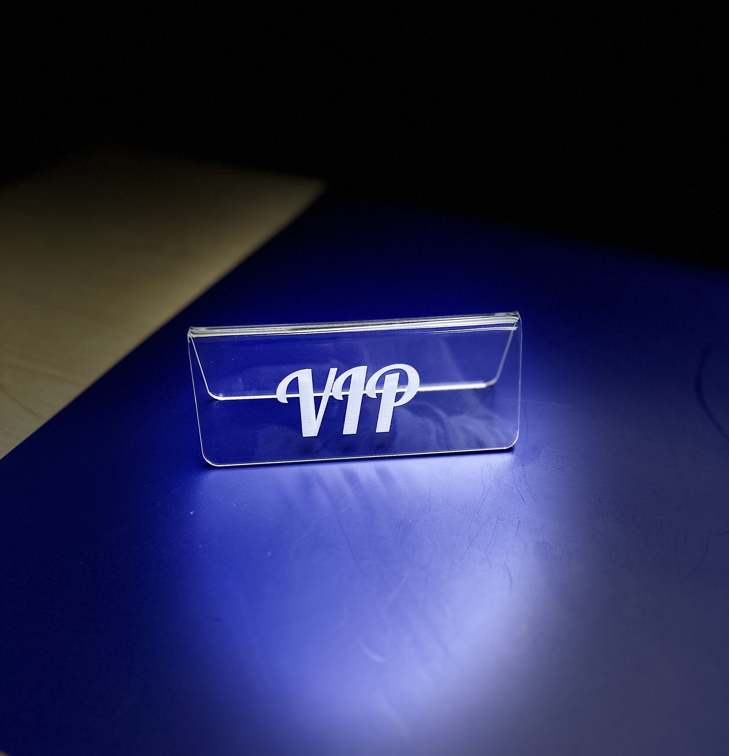 VIP Signs - 4 Pack - Clear Acrylic - Table Tent - Restaurant Sign - Weddings - Party Decoration - Acrylic Displays -