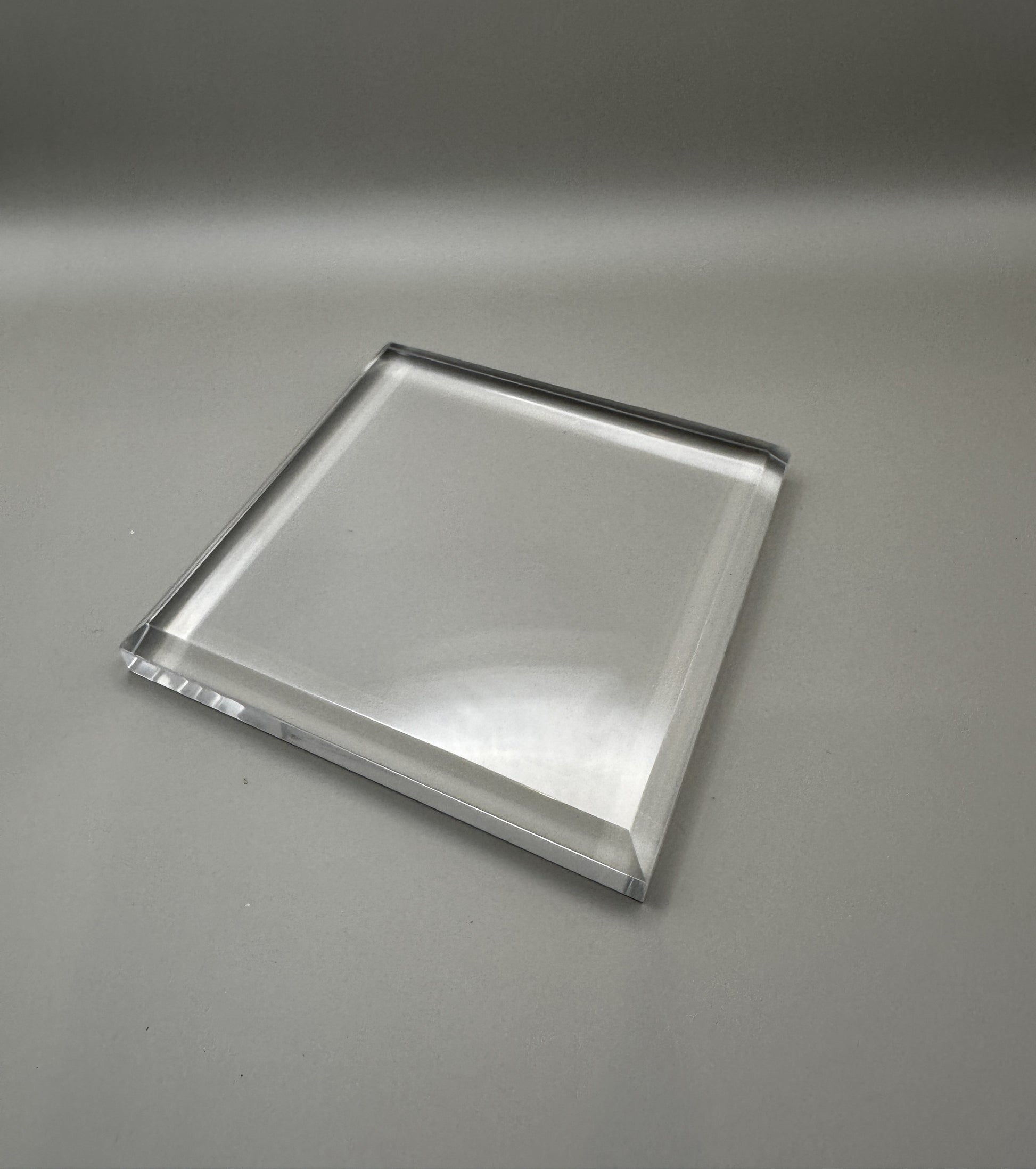 4"  Square Clear Acrylic Display Base - top