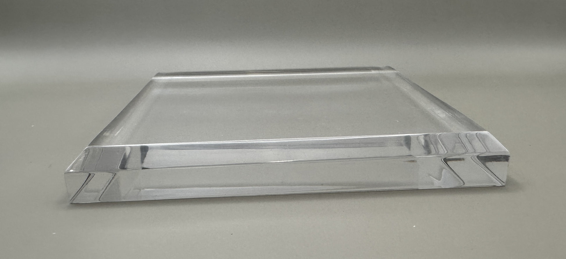 3"  Square Clear Acrylic Display Base - side