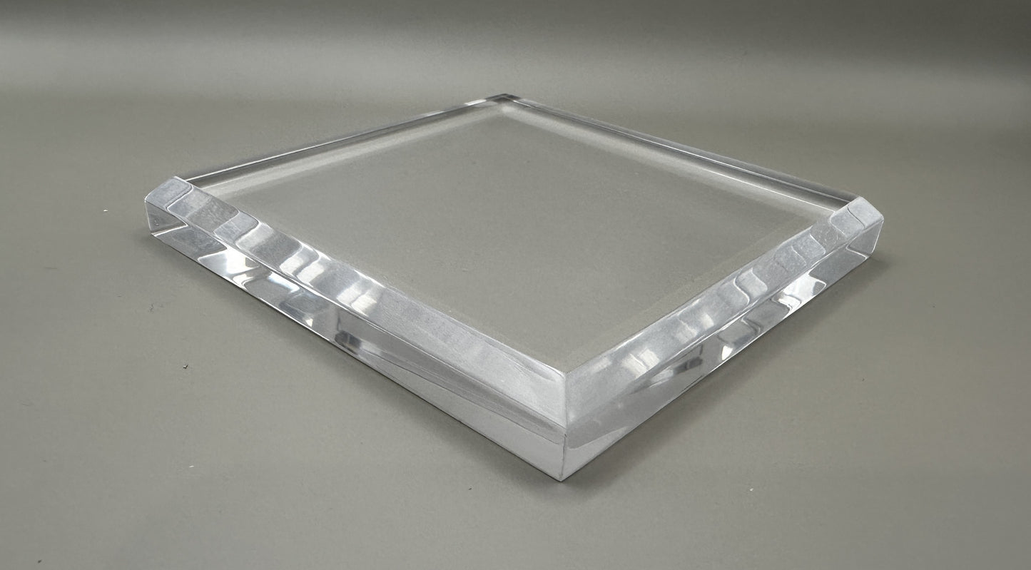 5" Square Clear Acrylic Base corner view