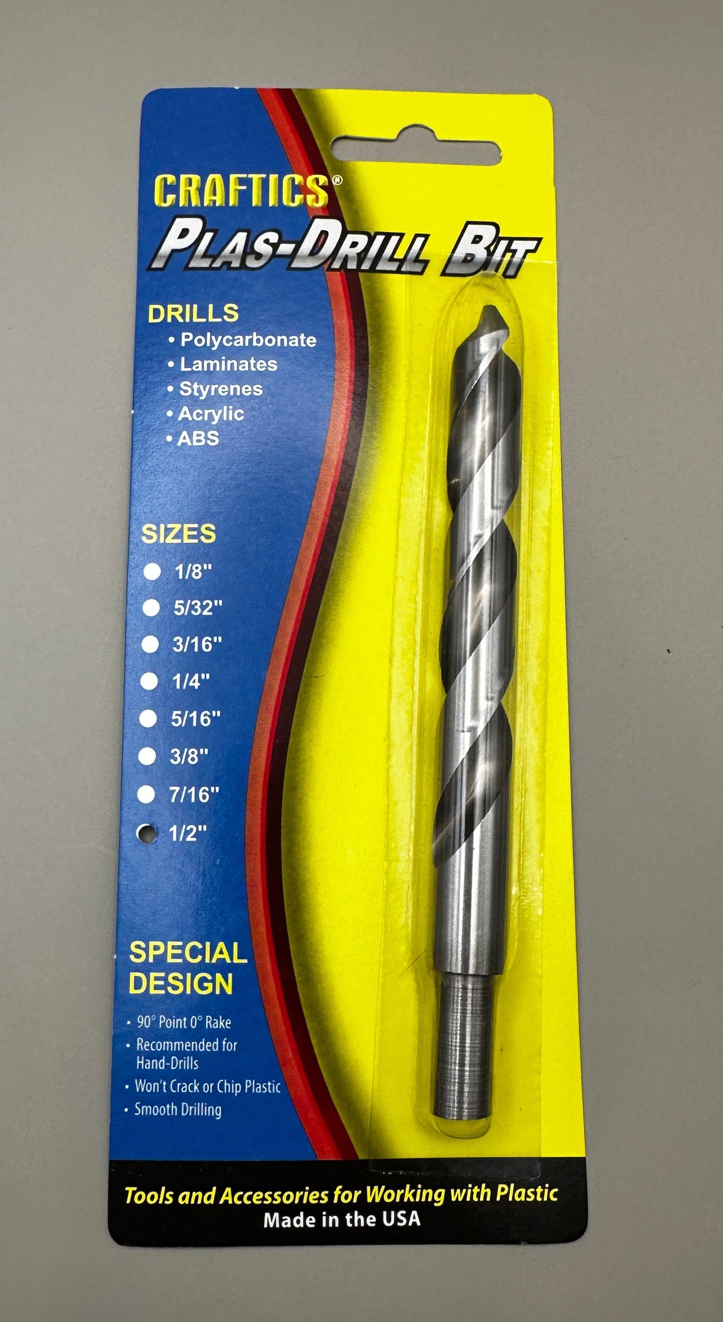 Drill Bit for acrylic .5" - Chip Free