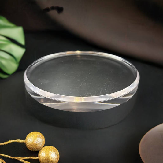 Round Acrylic Base- 9"diam x 1" thick - Clear Acrylic Display Base