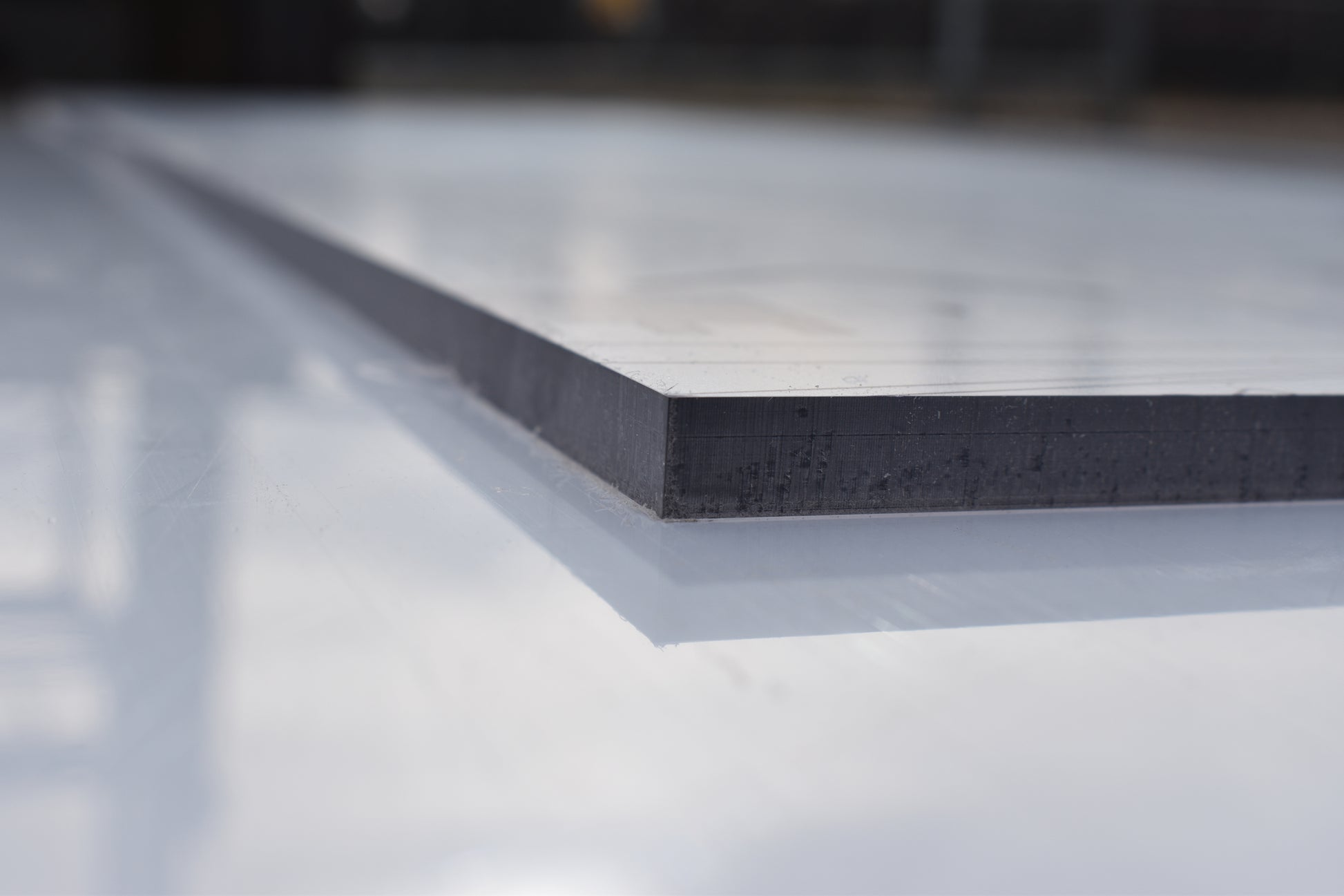 3/8 Clear Polycarbonate - Lexan sheet - Edge view